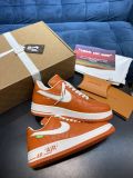 路易威登Louis Vuitton x Nike Air Force 1联名款 空军一号低帮休闲运动板鞋白橙