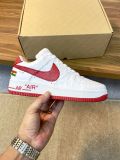 路易威登Louis Vuitton x Nike Air Force 1联名款 空军一号低帮休闲运动板鞋白红