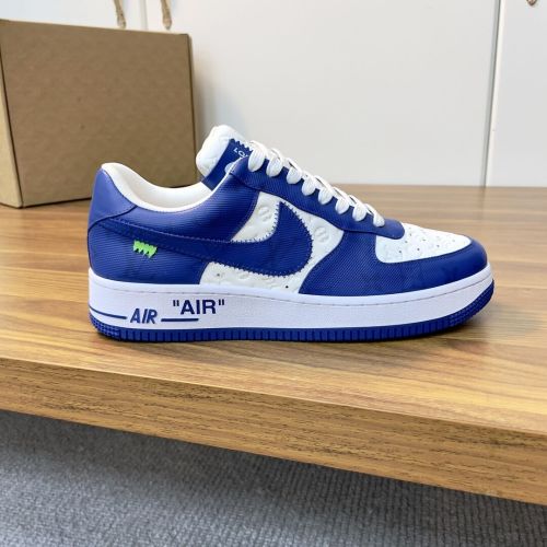 路易威登Louis Vuitton x Nike Air Force 1联名款 空军一号低帮休闲运动板鞋白蓝