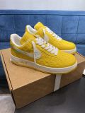 路易威登Louis Vuitton x Nike Air Force 1联名款 空军一号低帮休闲运动板鞋黄白