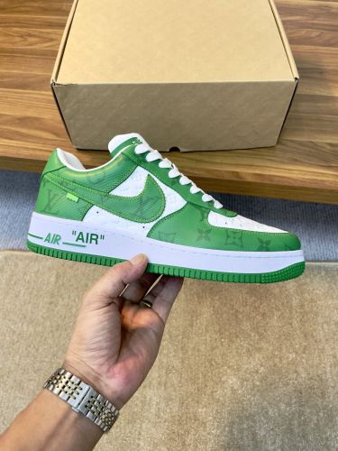 路易威登Louis Vuitton x Nike Air Force 1联名款 空军一号低帮休闲运动板鞋白绿
