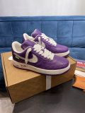 路易威登Louis Vuitton x Nike Air Force 1联名款 空军一号低帮休闲运动板鞋白紫
