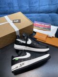 路易威登Louis Vuitton x Nike Air Force 1联名款 空军一号低帮休闲运动板鞋黑白
