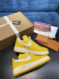 路易威登Louis Vuitton x Nike Air Force 1联名款 空军一号低帮休闲运动板鞋黄白