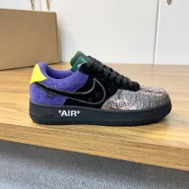 路易威登Louis Vuitton x Nike Air Force 1联名款 空军一号低帮休闲运动板鞋黑银紫