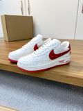 路易威登Louis Vuitton x Nike Air Force 1联名款 空军一号低帮休闲运动板鞋白红