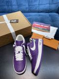 路易威登Louis Vuitton x Nike Air Force 1联名款 空军一号低帮休闲运动板鞋白紫