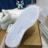 路易威登Louis Vuitton x Nike Air Force 1联名款 空军一号高帮休闲运动板鞋白金色