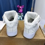 路易威登Louis Vuitton x Nike Air Force 1联名款 空军一号高帮休闲运动板鞋白金色