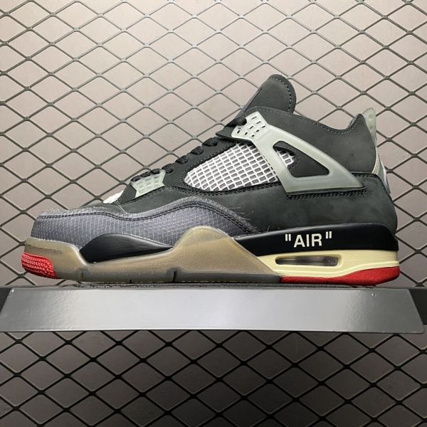 Off-White x Air Jordan 4   Red and black/Sail CV9388-001