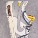 Off-White x Nike Dunk Low  The 50  NO.41 联名款 灰鞋带 黄扣 结构字样 低帮休闲板鞋 灰白DM1602-105