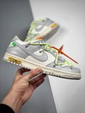 Off-White x Nike Dunk Low  The 50  NO.43 联名款 绿鞋带橙扣 低帮休闲板鞋 灰白 DM1602-128