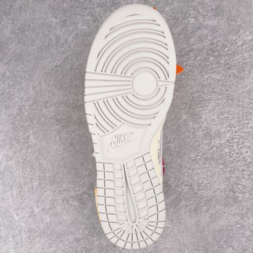 Off-White x Nike Dunk Low  The 50  NO.40 联名款 红鞋带橙扣 低帮休闲板鞋 灰白DJ0950-103