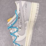Off-White x Nike Dunk Low  The 50  NO.2 联名款 蓝鞋带 黄扣 休闲板鞋 灰白DM1602-115