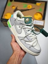 Off-White x Nike Dunk Low The 50 灰白 NO.42 联名款 时尚低帮板鞋 白鞋带绿扣 DM1602-117 Off-White x Nike Dunk Low The 50 灰白 NO.42 联名款 时尚低帮板鞋 白鞋带绿扣 DM1602-117