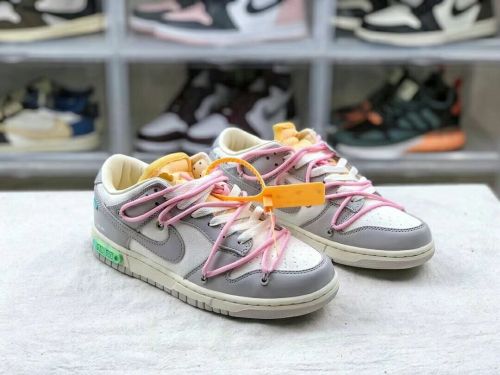 Off-White x Nike Dunk Low'50' OW 灰白粉色 绿标“09:50”DM1602-109