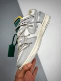 Off-White x Nike Dunk Low  The 50  灰白 NO.42 联名款 时尚低帮板鞋 白鞋带绿扣 DM1602-117