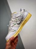 Off-White x Nike Dunk Low  The 50  NO.1 联名款 白鞋带 白扣 低帮休闲板鞋 白银DM1602-127