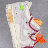 Off-White x Nike Dunk Low  The 50  NO.40 联名款 红鞋带橙扣 低帮休闲板鞋 灰白DJ0950-103