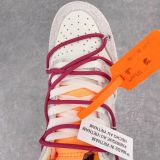 Off-White x Nike Dunk Low  The 50  NO.40 联名款 红鞋带橙扣 低帮休闲板鞋 灰白DJ0950-103
