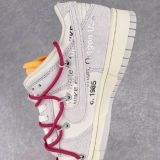 Off-White x Nike Dunk Low  The 50  NO.40 联名款 红鞋带橙扣 低帮休闲板鞋 灰白DJ0950-103