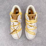 Off-White x Nike Dunk Low  The 50  NO.39 联名款 黄鞋带 浅褐扣 结构字样 低帮休闲板鞋 灰白DJ0950-109