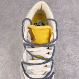 Off-White x Nike Dunk Low  The 50  NO.41 联名款 灰鞋带 黄扣 结构字样 低帮休闲板鞋 灰白DM1602-105