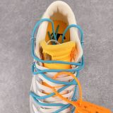 Off-White x Nike Dunk Low  The 50  NO.2 联名款 蓝鞋带 黄扣 休闲板鞋 灰白DM1602-115