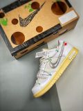 Off-White x Nike Dunk Low  The 50  NO.1 联名款 白鞋带 白扣 低帮休闲板鞋 白银DM1602-127
