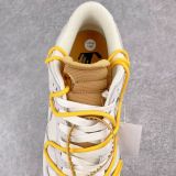 Off-White x Nike Dunk Low  The 50  NO.39 联名款 黄鞋带 浅褐扣 结构字样 低帮休闲板鞋 灰白DJ0950-109
