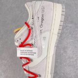 Off-White x Nike Dunk Low  The 50  灰白 NO.33 联名款 红鞋带淡粉扣 时尚低帮休闲板鞋DJ0950-118