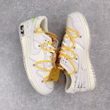 Off-White x Nike Dunk Low  The 50  NO.39 联名款 黄鞋带 浅褐扣 结构字样 低帮休闲板鞋 灰白DJ0950-109