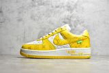 路易威登Louis Vuitton x Nike Air Force 1联名款 空军一号低帮休闲运动板鞋白黄