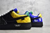 路易威登Louis Vuitton x Nike Air Force 1联名款空军一号低帮休闲运动板鞋黑黄银