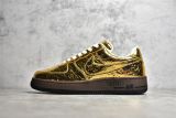 路易威登Louis Vuitton x Nike Air Force 1联名款空军一号低帮休闲运动板鞋漆金棕