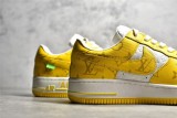 路易威登Louis Vuitton x Nike Air Force 1联名款 空军一号低帮休闲运动板鞋白黄