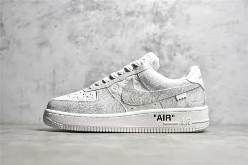 路易威登Louis Vuitton x Nike Air Force 1联名款 空军一号低帮休闲运动板鞋白灰