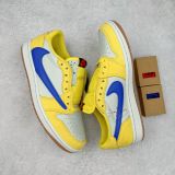 Travis Scott x Jordan Air Jordan 1 倒钩 7.0 皮革 Low OG Canary Yellow 联名款