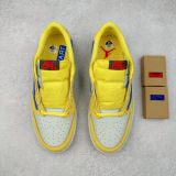 Travis Scott x Jordan Air Jordan 1 倒钩 7.0 皮革 Low OG Canary Yellow 联名款
