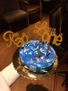 Happy Birthday Cake Topper, Birthday Custom Cake Topper Gold Glitter, Personalized Cake Topper, Custom Text Cake Topper