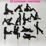 Bachelorette Party Cupcake Toppers, Kama Sutra Cupcake Toppers, Bachelorette cake Picks,Ladies Party Decor ,HERE for the SEX,Valentines Day Toppers