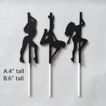 Bachelor party cupcake toppers, for the Groom Party, stripper party toppers,Pole Dancer Cupcake Toppers,Sexy Girls Cupcake Toppers,funny Hens Party,