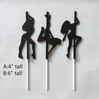 Pole Dancer Cupcake Toppers，exotic dancers, wedding party decor, Sexy Woman Cupcake Toppers - Female Stripper party cupcake toppers,Sexy Girls Cupcake Toppers