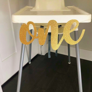 one High Chair Banner in Custom Colors，First Birthday High Chair Banner，Glitter Gold Highchair,One Banner, High Chair Banner, 1st Birthday Decorations
