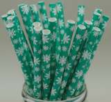 Santa Hat Straws,  Green Snowflake Mason Jar straw, Christmas Holiday Party Supplies ,Santa Clause Party Straws, Great for Christmas Parties, Christmas themed paper drinking straws 