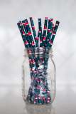 Santa Hat Straws,  Green Snowflake Mason Jar straw, Christmas Holiday Party Supplies ,Santa Clause Party Straws, Great for Christmas Parties, Christmas themed paper drinking straws 