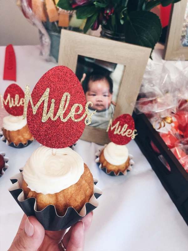 red egg and ginger cake topper,100 Days Cake Topper Personalized,Custom Name Cake Topper,100 days old year of the dog red egg ginger personalized cupcake,100 days cupcake topper, red egg and ginger party