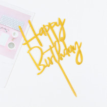 Acrylic Happy Birthday Cake Topper, Scripted Modern Happy Birthday Cake Toppers , Birthday Cake Toppers, Laser Cut Cake Topper, Dessert Baking Cake Decoration