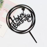 Circles Happy Birthday Cake Topper, Modern Style Cake Topper,  Laser Cut 1/8  acrylic Cake Topper , Birthday Cake Decor, Heart shaped cake topper