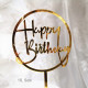 New Gold Round Happy Birthday Acrylic Cake Topper Happy Birthday Monogrammed Cake Topper Cake Decor